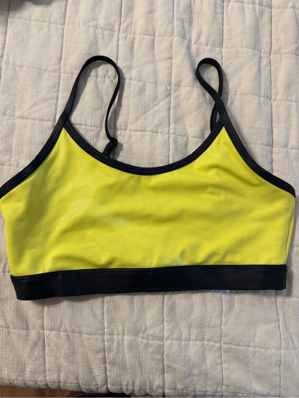 ZYIA Neon Yellow & Black Low-Impact Sports Bra